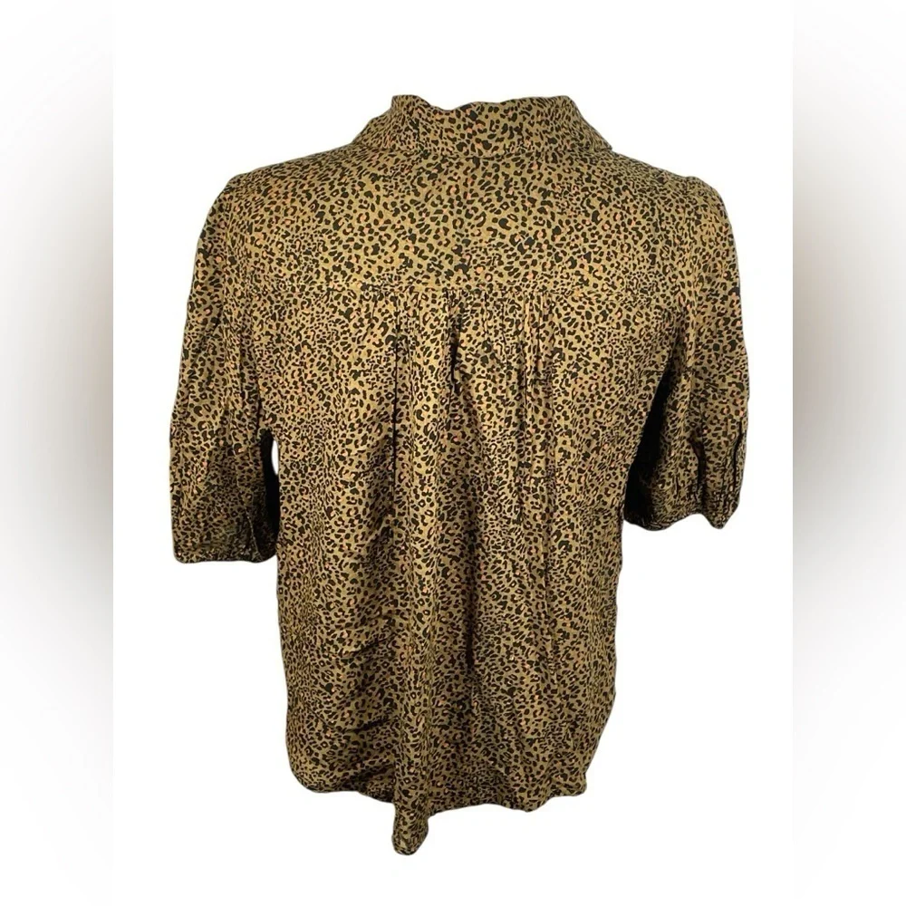 FREE PEOPLE ~ Celia Printed Blouse in Brown‎ XS